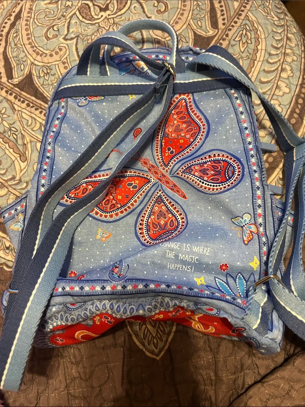 Brighton LOVE Denim Blue Paisley Backpack